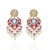 Paarvi Meenakari Earrings Pink - The Pashm